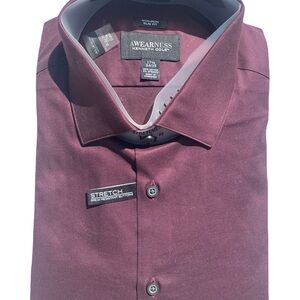 Kenneth Cole Men's Deep Burgundy Dress Shirt